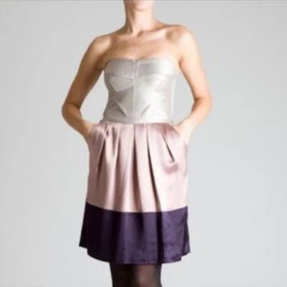 Reiss Rachel Silk Bustier Strapless Dress 4